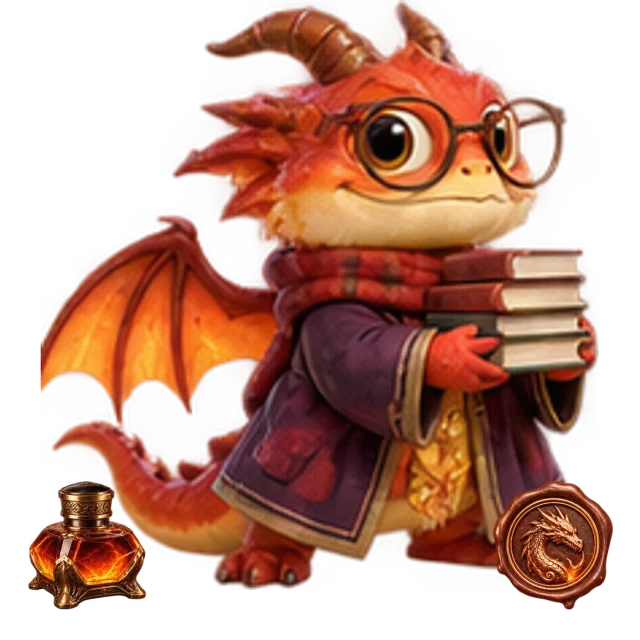 Ember Dragon: Cinder Library original cartoon hero