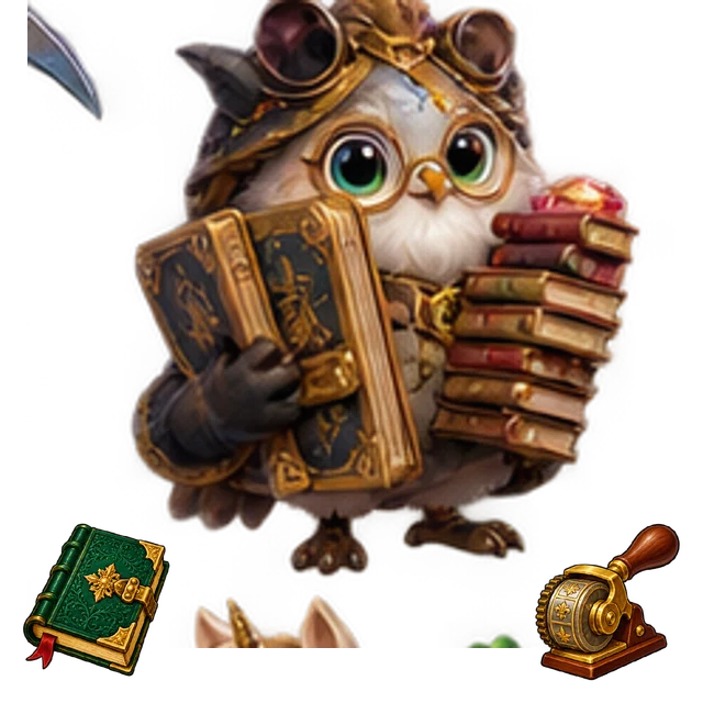 Gilded Binding House original cartoon hero