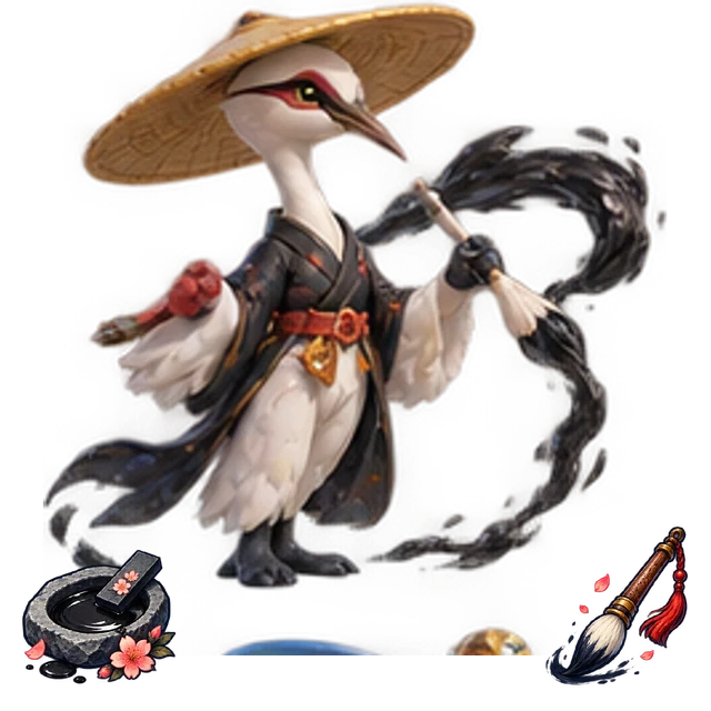 Sumi-e Bloom original cartoon hero
